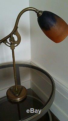 Lampe de bureau art nouveau art déco 1900 pâte de verre Daum Nancy bronze