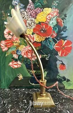 Lampe florale vintage Art Deco Nouveau Bronze Minimaliste forme libre Torchère