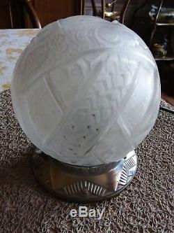 Lampe globe Art Deco Muller Freres bronze