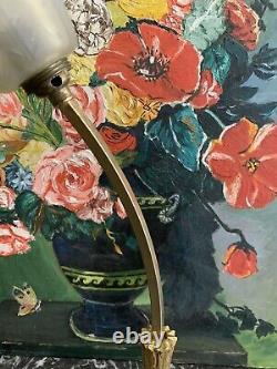 Lampe vintage Art Deco Nouveau Bronze Minimaliste forme libre Torchère florale
