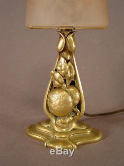 Lampes art nouveau art déco bronze pâte de verre Schneider