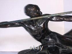 Lanceur de javelot en bronze Fonte Ancienne Art Deco Signé Max Leverrier