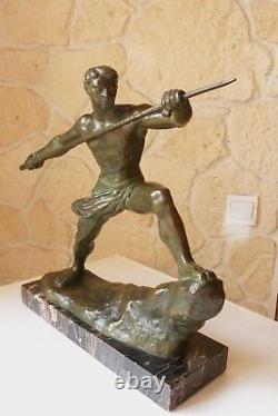 Lanceur de javelot en bronze G. Gori, Marcel GUILLEMARD n°1 vers 1930 ref 782
