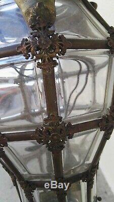 Lanterne art nouveau, bronze et cristal, modèle Versailles