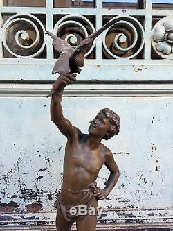 Le Fauconnier très beau bronze par Georges BAREAU
