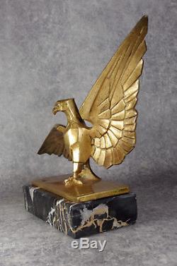 Léon HATOT Aigle Eagle Style 1930 Art Deco Sculpture en bronze doré