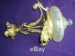 Lustre Monture Bronze Suspension Plafonnier Art Deco Nouveau Lampe