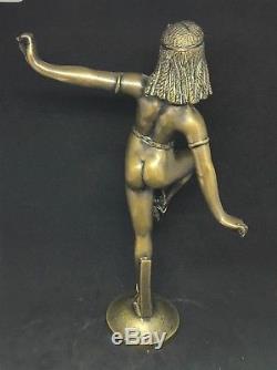 MASCOTTE AUTOMOBILE EGYPTIENNE signée ALONZO Grand modele Bronze art deco