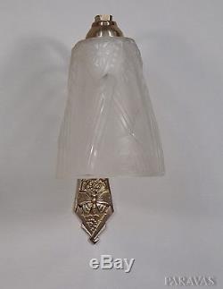 MULLER FRERES PAIRE D´APPLIQUES ART DECO. Bronze sconces 1930 lamp