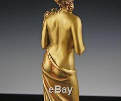 Magnifique Style Art Nouveau Bronze Sculpture Sensuel féminin Nu 1915 Art Déco