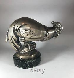 Mascotte automobile en bronze art deco coq animalier