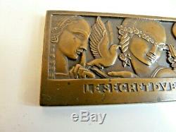Medaille Plaquette Bronze Le Secret Du Bonheur Jean Vernon Art Deco 1930/36