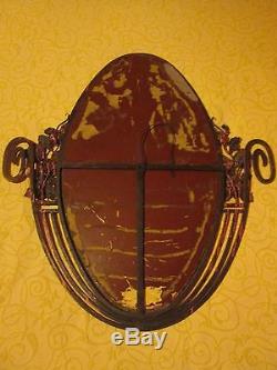 Miroir Sculpture Ovale Art Deco Fer Forge 1930 Dlg Edgar Brandt Kiss No Bronze