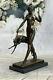 Nu Art Déco Bronze Statue Original Bronze Diana The Chasseresse Avec Chiens Art