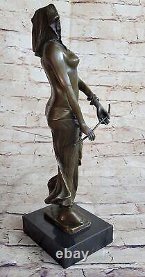 Original Égyptien Princesse Bronze Statuette Style Art Nouveau Deco Décor Signé