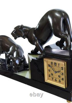 PENDULE ART DECO. Kaminuhr Empire clock bronze horloge antique uhren cartel