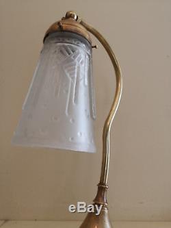 Paire De Lampe Art Deco En Bronze Signee Muller Freres Luneville. 1919-1933