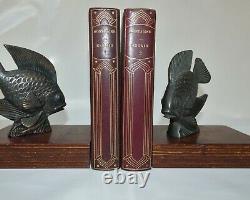 Paire Serre-Livres, Poissons en bronze, Fish Bookends, Art Deco, France, 1930