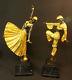 Paire statues sculpture art déco danseuse D. CHIPARUS bronze 14kg 55cm de1925