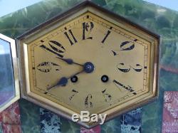 Pendule Art Déco Bronze marbre mantel clock orologio reloj uhr pendulum