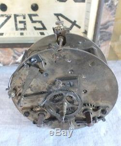 Pendule art déco pendulette bronze argenté femme ourson onyx marbre clock