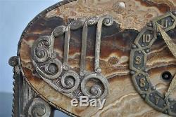 Pendule garniture Art déco 1930 onyx et bronze