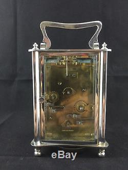 Pendule pendulette de voyage squelette art-nouveau art- déco bronze argenté