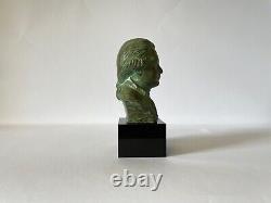 Petit Buste en bronze réalisé à la cire perdue, signé H. Onesto, Art Déco, 1930