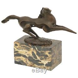 Pferde Figuren Bronze Moderne Kunst Skulptur Pferd im Galopp abstrakte Deco Art