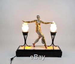 Pierre Le Faguays, Danseuse Du Harem, Bronze Polychrome, 20ème Siècle, Art Déco