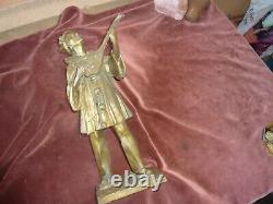 Pierrot en bronze doré, signé Bousquet, H 40cm, P 6,1kg, art deco