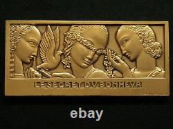 Plaque Bronze Art Deco Jean Vernon Le Secret Du Bonheur Monnaie De Paris