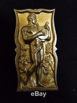 Plaque D' Ornement En Bronze Art Deco Dans Le Gout De Leleu (b1178)