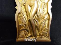 Plaque D' Ornement En Bronze Art Deco Dans Le Gout De Leleu (b1178)