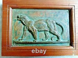 Plaques bronze art deco pantheres lionnes Barye Jouve