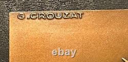 Plaquette bronze art déco & art nouveau Le joueur de flûte G. CROUZAT 1978