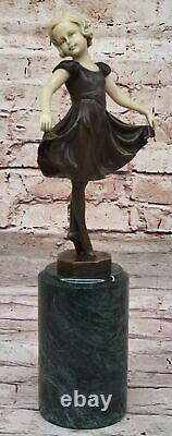 Preiss Prima Ballerine Bronze Faux OS Sculpture Art Déco Marbre Base Ouvre