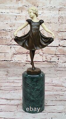 Preiss Prima Ballerine Bronze Faux OS Sculpture Art Déco Marbre Base Ouvre