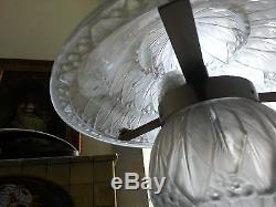 RARE importante lampe champignon Art Deco signée HETTIER et VINCENT pied bronze
