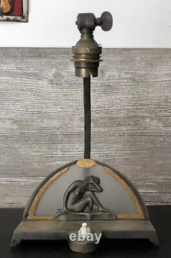 RARE lampe veilleuse art deco sculpture femme erotique 1930 bronze