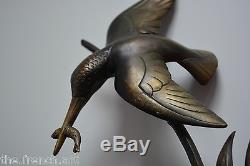 Rare Bronze Signe Limousin Dautrive Oiseau Art Deco