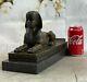 Rare Vintage Européenne Finery Art Déco Égyptien Bronze Sphinx Serre-Livre