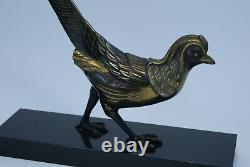 Régule patine bronze animalier faisant style Art Déco pheasant bird spelter