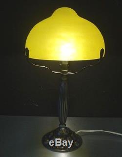 SCHNEIDER GRANDE LAMPE ART NOUVEAU PATE DE VERRE-BRONZE art deco-daum-gallé