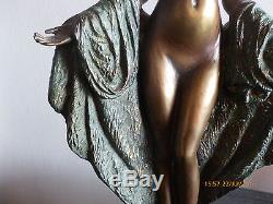 Statue En Bronze Art Deco Femme Nue H48 CM