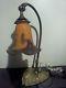 SUPERBE LAMPE PIED LAITON/BRONZE TULIPE MULLER Fres LUNEVILLE ART NOUVEAU/DECO