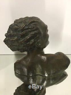Salvator RIOLO Buste Bronze Sculpture Jean Mermoz Art Deco Design Cipriani