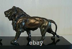 Sculpture Art Deco / Panthere / Lion / Patine Bronze