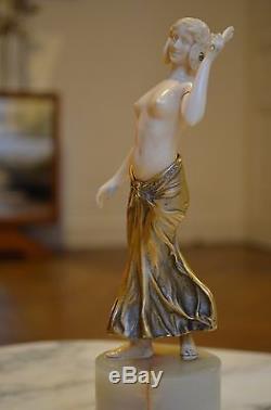 Sculpture art deco bronze Chryselephantine Louis Sosson danseuse égyptienne