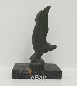 Sculpture cassée MAX LE VERRIER vautour oiseau regule bronze FONTE ART deco 1930